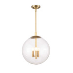 Cafe Pendant - Natural Brass / Clear