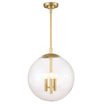 Cafe Pendant - Natural Brass / Clear