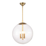 Cafe Pendant - Natural Brass / Clear