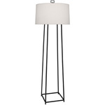 Cooper Floor Lamp - Wrought Iron / Oyster Linen