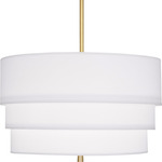 Decker Three Tier Pendant - Modern Brass / Ascot White