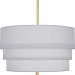 Decker Three Tier Pendant - Modern Brass / Pearl Gray