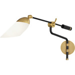 Ferdinand Swing Arm Wall Light - Modern Brass / Frosted