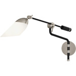 Ferdinand Swing Arm Wall Light - Polished Nickel / Frosted