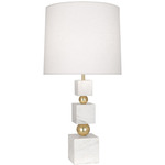 Totem Table Lamp - White / Oyster Linen