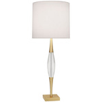 Juno Table Lamp - Modern Brass / Pearl Dupioni