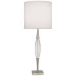 Juno Table Lamp - Polished Nickel / Pearl Dupioni