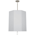 Kate Pendant - Polished Nickel / Pearl Gray