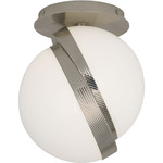 Michael Berman Brut Semi Flush Ceiling Light - Polished Nickel / White