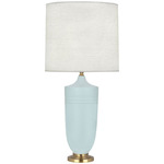 Hadrian Table Lamp - Modern Brass / Matte Sky Blue