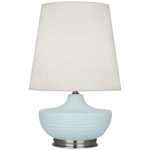 Michael Berman Nolan Table Lamp - Dark Antique Nickel / Matte Sky Blue