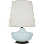 Michael Berman Nolan Table Lamp - Deep Patina Bronze / Matte Sky Blue