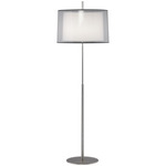 Saturnia Floor Lamp - Stainless Steel / Ascot White / Transparent