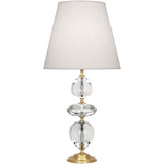 Williamsburg Custis Table Lamp - Modern Brass / Oyster Linen