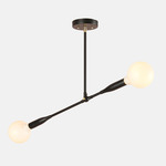 Thia Pendant - Black Poppy / Brass Details