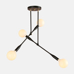 Thia Duo Pendant - Black Poppy / Brass Details