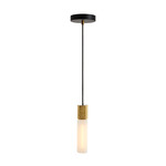 Basalt Pendant - Brass / Frosted