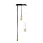 Bare 3-Light Multi Light Pendant - Brass / Black