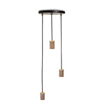 Bare 3-Light Multi Light Pendant - Walnut / Black