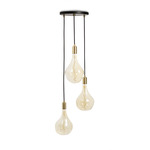 Voronoi II 3-Light Multi Light Pendant - Brass / Black