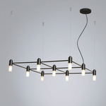 Quadrante Square Chandelier - Sand Black / Frosted