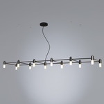 Quadrante Linear Chandelier - Sand Black / Frosted