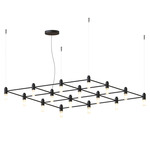 Quadrante Square Chandelier - Matte Black / Frosted