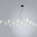 Quadrante Square Chandelier - Sand White / Frosted