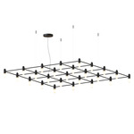 Quadrante Square Chandelier - Matte Black / Frosted