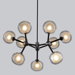 Nabila Chandelier - Matte Black / Black Chrome / Smoke