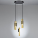 Excalibur Multi Light Pendant - Sand Black / Brushed Brass