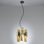 Excalibur Chandelier - Sand Black / Brushed Brass