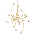 Signature Chandelier - Gold Leaf / White