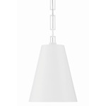 Alston Cone Pendant - Matte White/Antique Gold