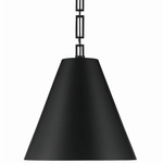 Alston Cone Pendant - Matte Black/Antique Gold