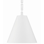 Alston Cone Pendant - Matte White / Antique Gold