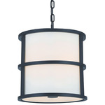 Hulton Pendant - Matte Black / White