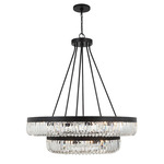 Alister Two-Tier Chandelier - Charcoal Bronze / Clear
