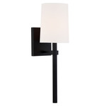 Bromley Wall Sconce - Black Forged / White