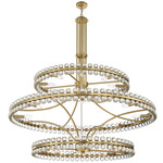 Clover 3 Tier Chandelier - Aged Brass