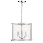 Devon Lantern Pendant - Polished Nickel / Clear