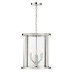 Devon Lantern Pendant - Polished Nickel / Clear