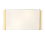 Fulton Wide Wall Sconce - Antique Gold / White