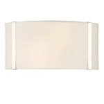 Fulton Wide Wall Sconce - Polished Nickel / White