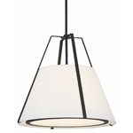 Fulton Pendant - Black / White Silk