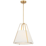 Fulton Pendant - Antique Gold / White Silk