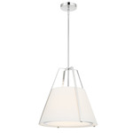 Fulton Pendant - Polished Nickel / White Silk
