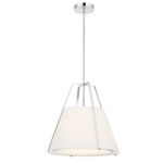 Fulton Pendant - Polished Nickel / White