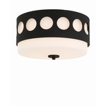 Kirby Ceiling Light - Black Forged / White