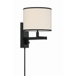 Madison Wall Sconce - Matte Black / Off White
